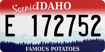 ID license plate E172752