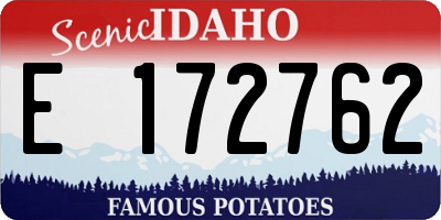 ID license plate E172762
