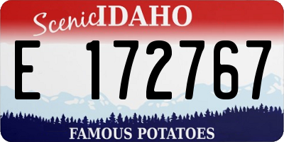 ID license plate E172767