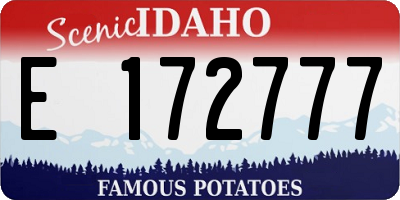 ID license plate E172777