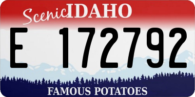 ID license plate E172792
