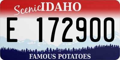 ID license plate E172900