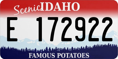 ID license plate E172922
