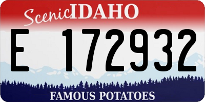 ID license plate E172932