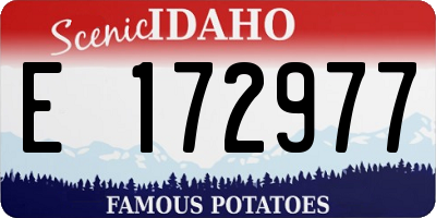 ID license plate E172977