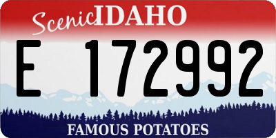 ID license plate E172992
