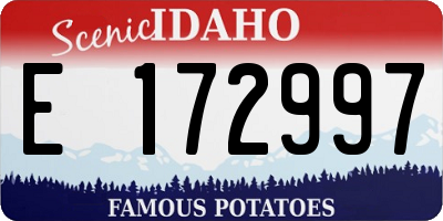 ID license plate E172997