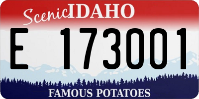 ID license plate E173001