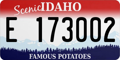 ID license plate E173002