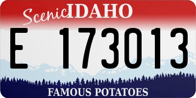 ID license plate E173013