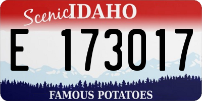 ID license plate E173017