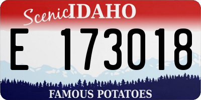 ID license plate E173018