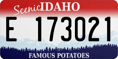 ID license plate E173021