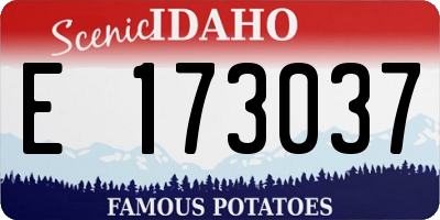 ID license plate E173037