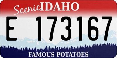ID license plate E173167