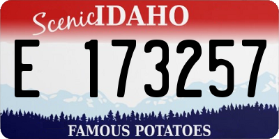ID license plate E173257