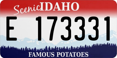 ID license plate E173331