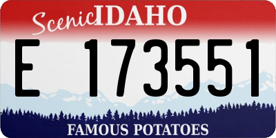 ID license plate E173551