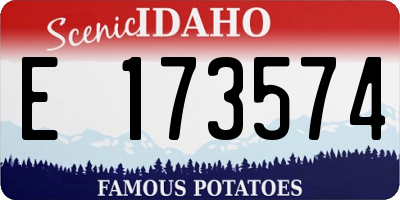 ID license plate E173574