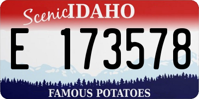 ID license plate E173578
