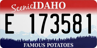 ID license plate E173581