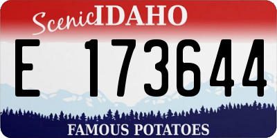 ID license plate E173644