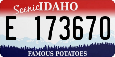 ID license plate E173670