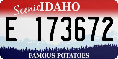 ID license plate E173672