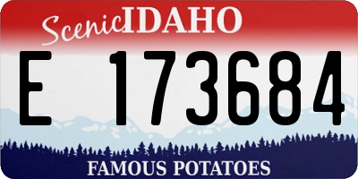 ID license plate E173684