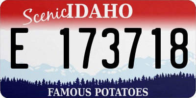 ID license plate E173718