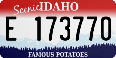 ID license plate E173770