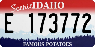 ID license plate E173772
