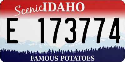 ID license plate E173774