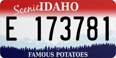 ID license plate E173781