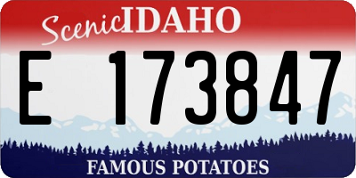 ID license plate E173847