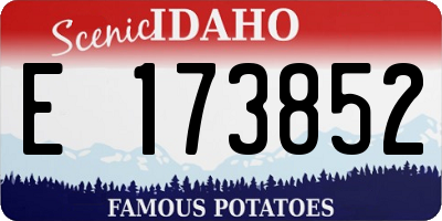 ID license plate E173852