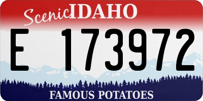 ID license plate E173972