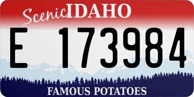ID license plate E173984