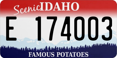 ID license plate E174003