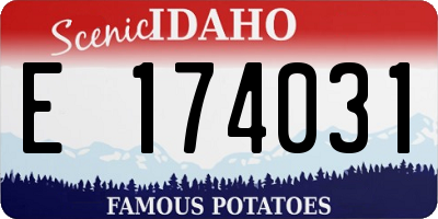 ID license plate E174031