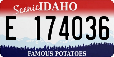 ID license plate E174036