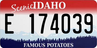 ID license plate E174039
