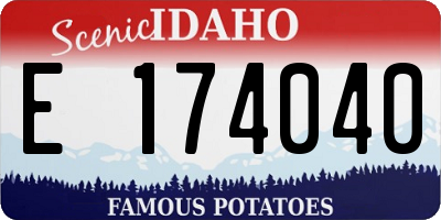 ID license plate E174040