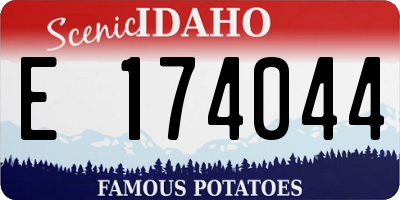 ID license plate E174044