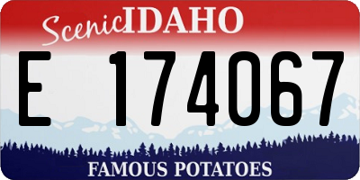 ID license plate E174067