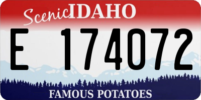 ID license plate E174072
