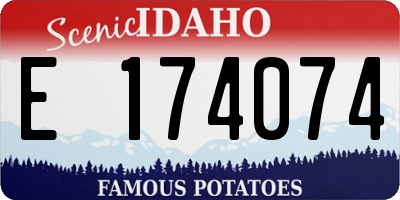 ID license plate E174074