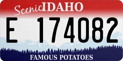 ID license plate E174082