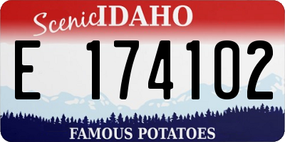 ID license plate E174102
