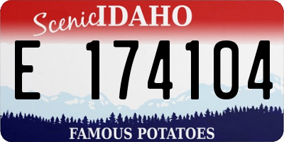 ID license plate E174104